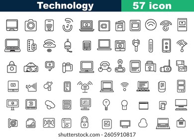 Technology line art vector icon