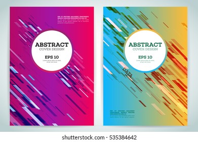 Technology line brochure book cover template layout. Abstract geometric cover flyer magazine. Prospectus design vector template geometric lines and lights abstract backgrounds. Vector illustration eps