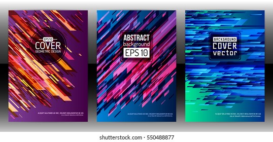 Technology line brochure book cover template layout. Abstract geometric cover flyer magazine. Prospectus design vector template geometric lines and lights abstract backgrounds. Vector illustration eps