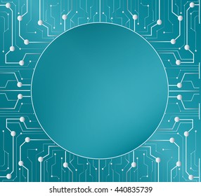 technology line and circle space middle background
