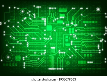 Technology Line Circuit Mainboard Computer With Binary Numeral System Background Vector Illustration