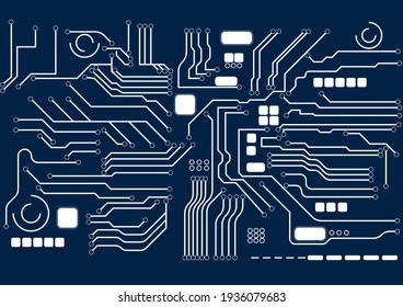 Technology line circuit mainboard computer processcor background vector illustration