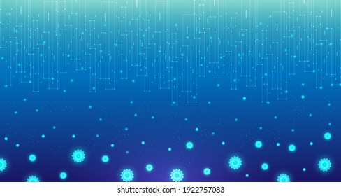 Technology line With cogwheel On a blue background, abstract style. EP.1.Used to decorate billboards, messages, publications and other works