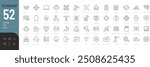 Technology Line Editable Icons set. Vector illustration in thin line modern style of modern technologies related icons: robotics, digital money, face ID, and more. Isolated on white