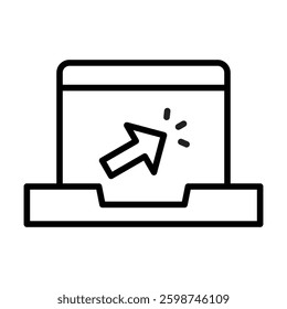 technology line icon, laptop icon vector