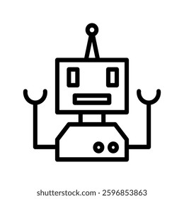 technology line icon, robot icon vector
