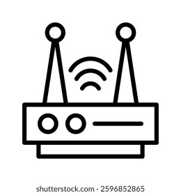 technology line icon, router icon vector