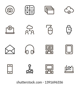 Technology line icon set. Collection of high quality black outline logo for web site design and mobile apps. Technics vector illustration on a white background