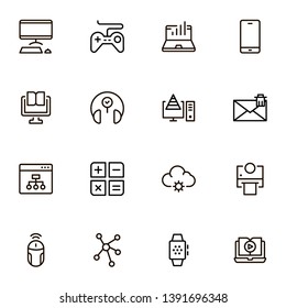 Technology line icon set. Collection of high quality black outline logo for web site design and mobile apps. Technics vector illustration on a white background