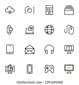 Technology line icon set. Collection of high quality black outline logo for web site design and mobile apps. Technics vector illustration on a white background