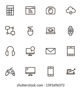 Technology line icon set. Collection of high quality black outline logo for web site design and mobile apps. Technics vector illustration on a white background