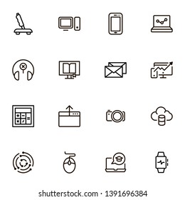 Technology line icon set. Collection of high quality black outline logo for web site design and mobile apps. Technics vector illustration on a white background