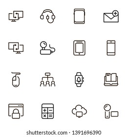 Technology line icon set. Collection of high quality black outline logo for web site design and mobile apps. Technics vector illustration on a white background