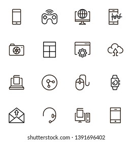 Technology line icon set. Collection of high quality black outline logo for web site design and mobile apps. Technics vector illustration on a white background