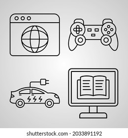 Conjunto de iconos de línea de tecnología Colección de símbolos vectores en estilo de esquema de moda