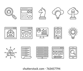 technology line icons