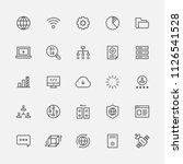 technology line icons flat design style vector graphic illustration set