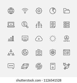 technology line icons flat design style vector graphic illustration set