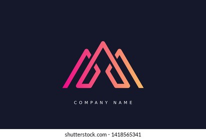 Technology  line letter symbol. Alphabet A logo design. Gradient color style. Vector illustration.