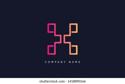 Technology  line letter symbol. Alphabet H logo design. Gradient color style. Vector illustration.