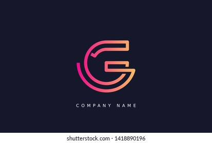 Technology  line letter symbol. Alphabet G logo design. Gradient color style. Vector illustration.