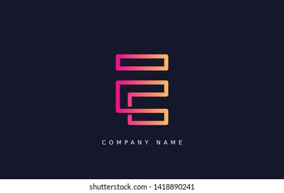 Technology  line letter symbol. Alphabet E logo design. Gradient color style. Vector illustration.