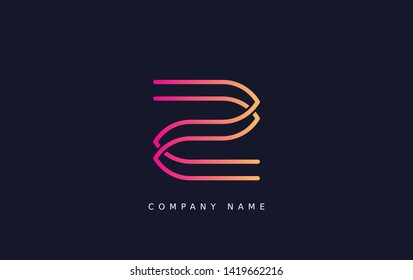 Technology  line letter symbol. Alphabet Z logo design. Gradient color style. Vector illustration.
