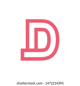 Technology line letter symbol. Alphabet D logo design. color style. Vector illustration. vector logo design
