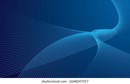 Technology line wave gradient blue background