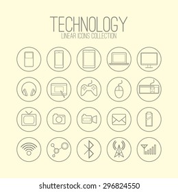 Technology Linear Icons Collection
