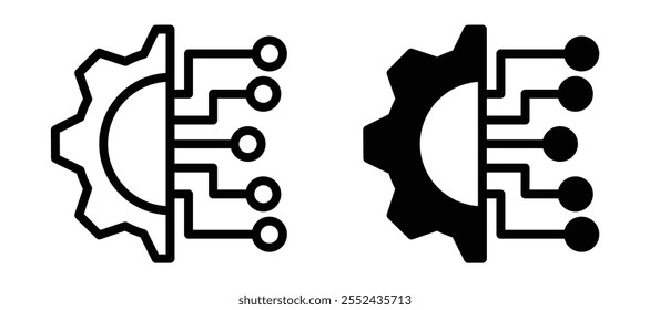 Technology liner icon vector set.