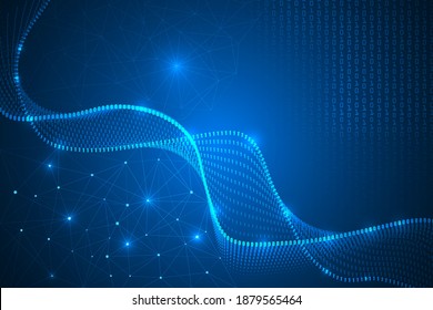 technology lines with number security abstract background.