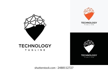 Technology location inspiration logo design.	