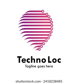 Technology locator design logo template illustration