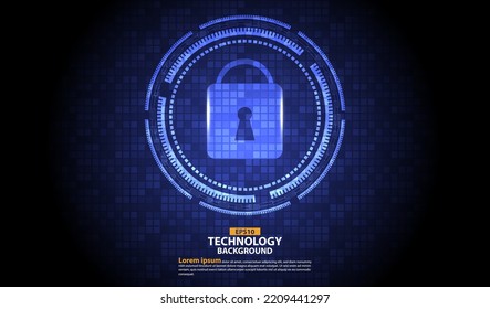 Technology Lock Background Circle Vector Eps10