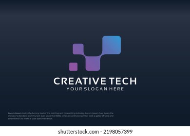 Estilo de degradado de colección de logotipos de tecnología
