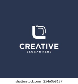 Technology logo combined with letter L vector collection of letter L