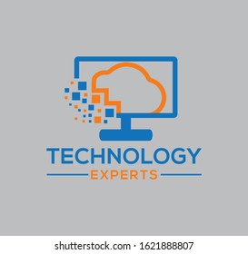 Technology logo, computer and data related business, hi-tech and innovative
