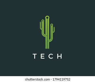 Technology logo, computer and data related business, hi-tech and innovative