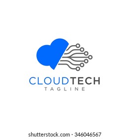 Technology logo, computer and data related business, hi-tech and innovative