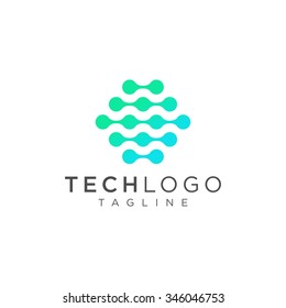 Technology logo, computer and data related business, hi-tech and innovative