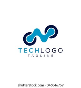 Technology logo, computer and data related business, hi-tech and innovative