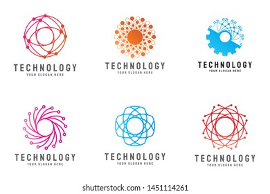 Technology Logo Connections Sign Networking Symbol Stock Vector ...