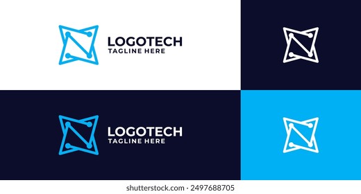 Diseño de logotipo de Tecnología abstracto. letra abstracta símbolo tech