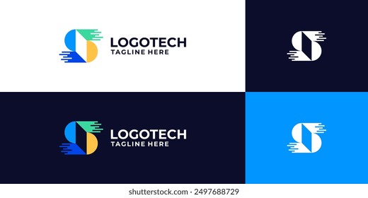 Diseño de logotipo de Tecnología abstracto. letra abstracta símbolo tech