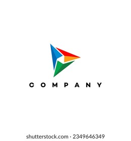Diseño del logotipo tecnológico, logotipo aeronáutico, triángulo, potencia, negocio