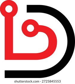 Technology logo design. AI technology logo design. D logo design. D technology icon design.