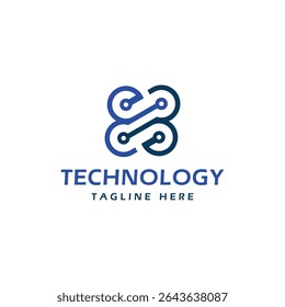 technology logo design circuit creative modern minimal concept design