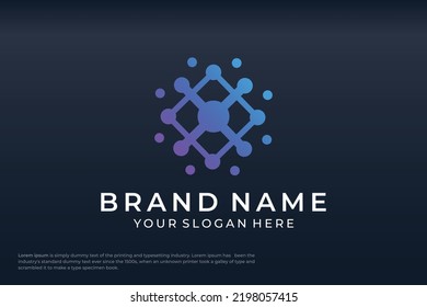 Technology logo design collection gradient