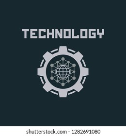 Technology logo design concept.